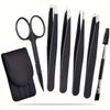 6 Stück Professionelles Augenbrauenpinzetten-Set für Damen und Herren, Premium-Edelstahl-Pinzetten-Set, Beste Pinzetten-Präzision für eingewachsene Haare, Gesichtsbehaarung