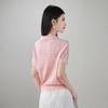SOFSIL Women's 2026 Spring 3D Cutout Polo Knit Short Sleeve Top