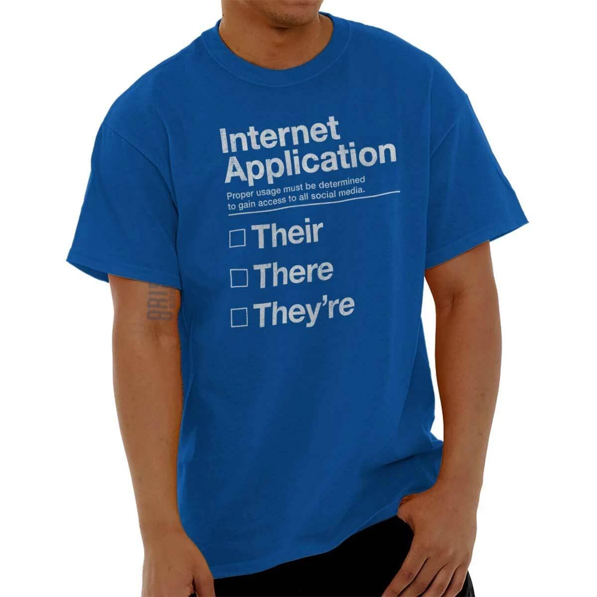 Funny Social Media Grammar Computer Nerd Womens or Mens Crewneck T Shirt Tee S
