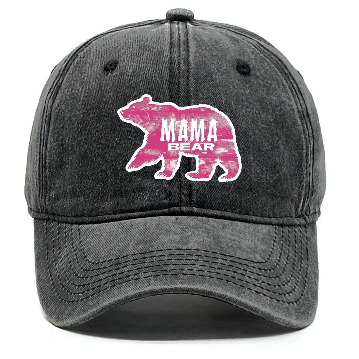

MAMA BEAR Print Adjustable Sun Hat, Mother s Day Sports Hat Non-Stretch Fabric Sunshade Breathable Stylish Snapback Baseball Cap as the picture чёрный