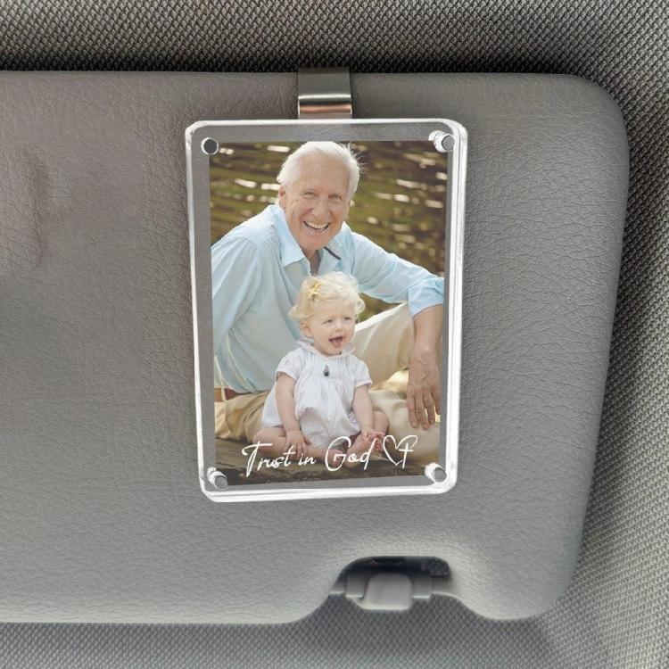 Detachable Car Visors Photo Organizer With Strong Magnets No Residues Installation Shatterproof Acrylic For 2x4 Pictures