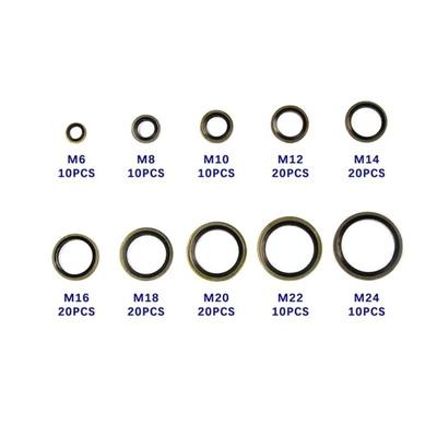 150pcs/set Rubber Oil Pan Drain Gasket Seal Set Mixed Size Combination Bolt Pad Durable O-Ring Drainage Bolt Pad