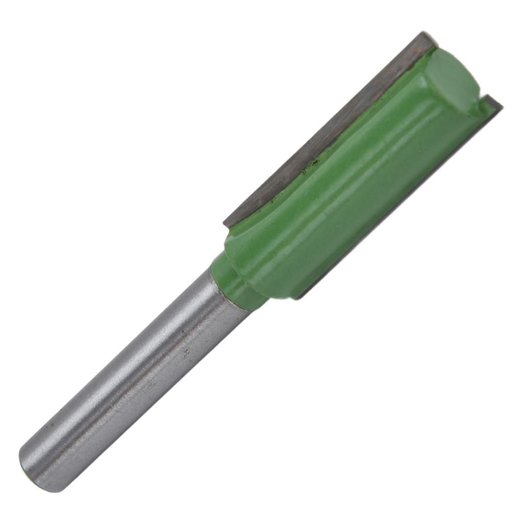 Straight Bit Extended 2 Flute Alloy Steel Trimming Slotting Woodworking Tools 14in Shank