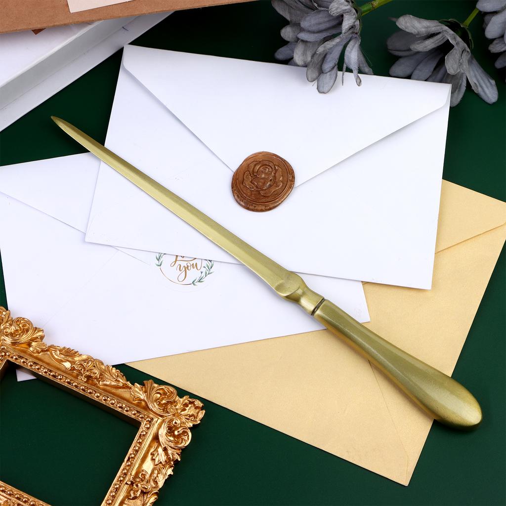 2Pcs Gold Letter Opener, Envelope Opener Knife Metal Letter Opening Knife