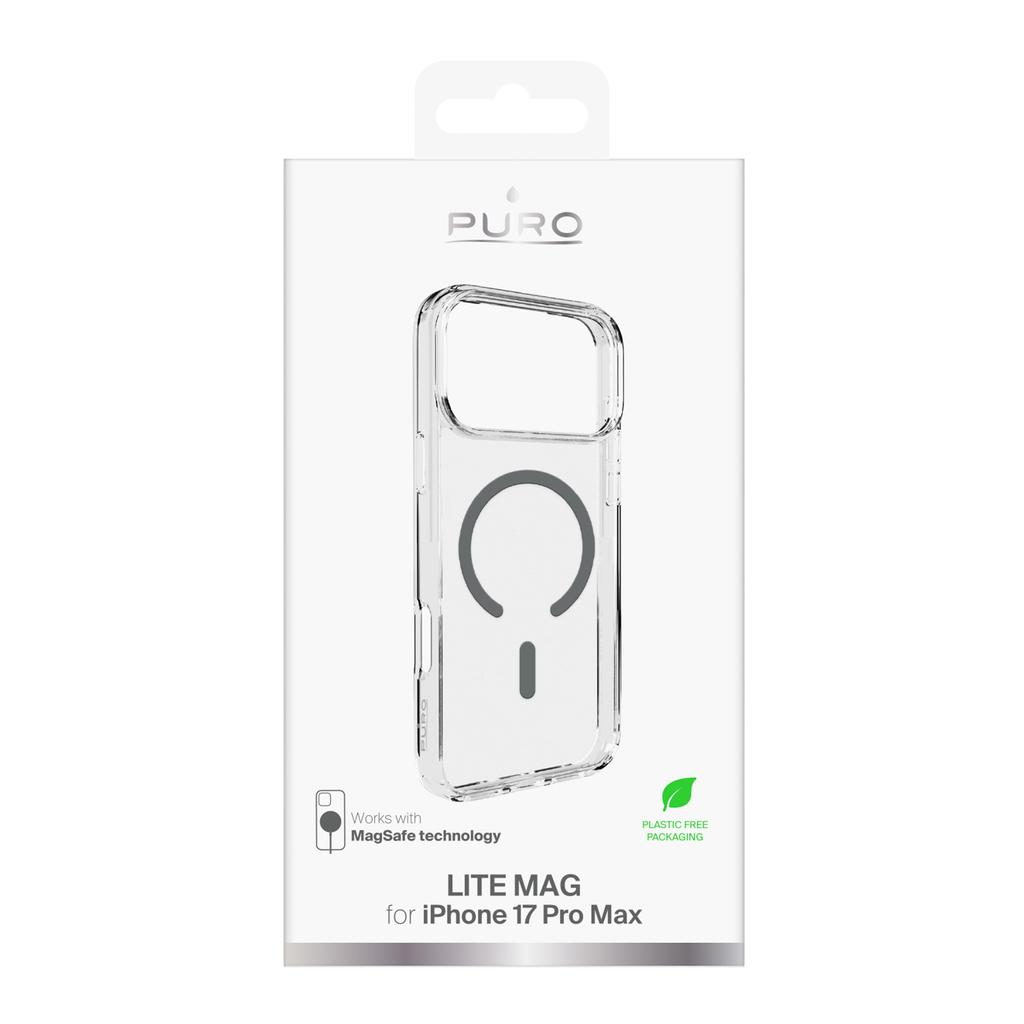 Etui pokrowiec case na iPhone 17 Pro Max Lite Mag MagSafe - przezroczyste szary pierścień