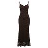 Women's Sexy Spice Fashion Suspenders Lace Design V-neck Wrap Hip Dress
