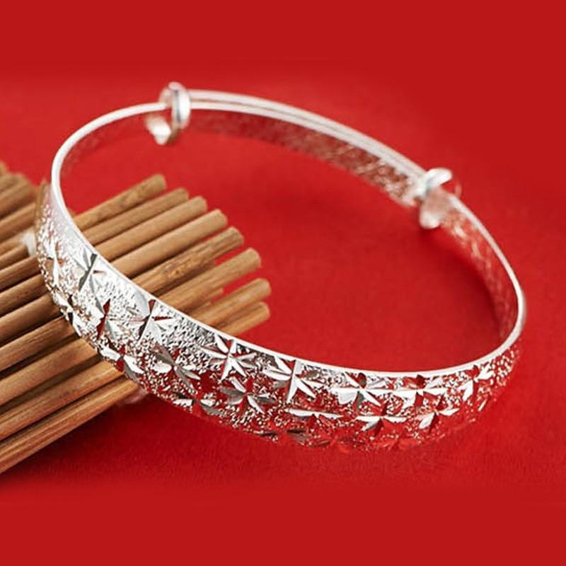 Tone Women Classic Vintage Full Stars Adjustable Wrist Bracelet Bangle Girl Lady Bridal Gathering Wedding Occasion Birthday Present