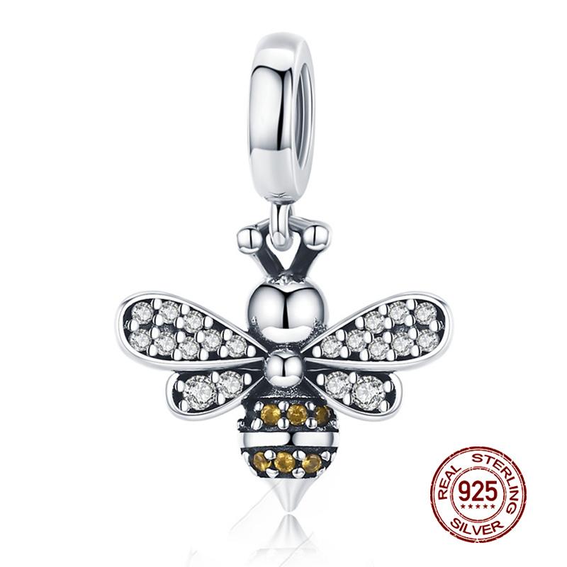 WOSTU Real 925 Silver Heart Beads Flower Retro Pattern Charms Pendant Fit Original DIY Bracelet Necklace Silver Jewelry