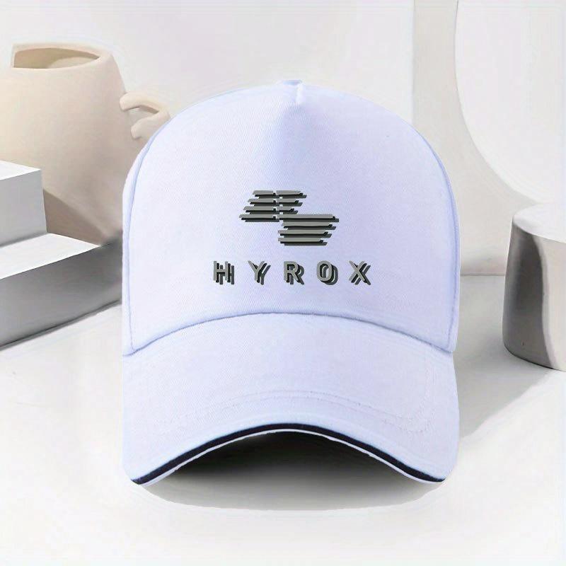 Womens HYROX Printed Breathable Adjustable Baseball Cap Lightweight Sport Design with White Piping and HYROX Logo Polyester