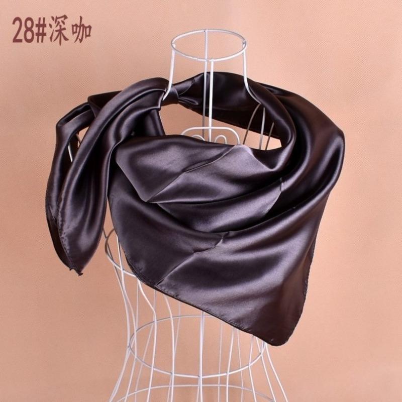 Selected solid color imitation silk generous silk scarf, women's silk scarf 90 * 90 color diced versatile scarf