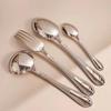 304 Stainless Steel Lace Pattern European Cutlery Set: Elegant Knives, Forks, and Spoons for Hotels and Homes