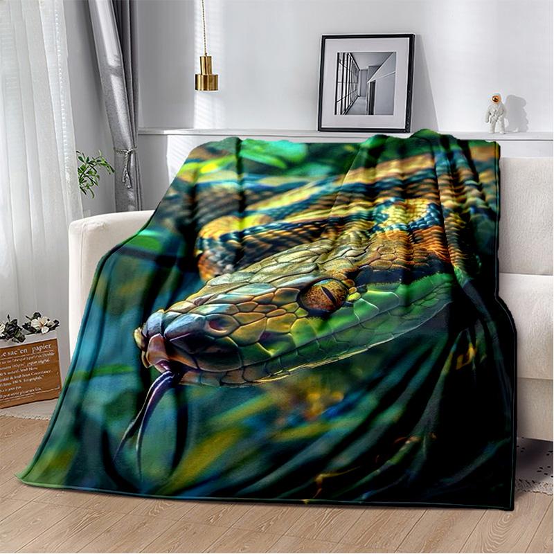 Gothic Snake Serpent Python Viper Blankets Soft Throw Blanket for Home Bedroom Bed Sofa Picnic Travel Office Cover Kids Gift
