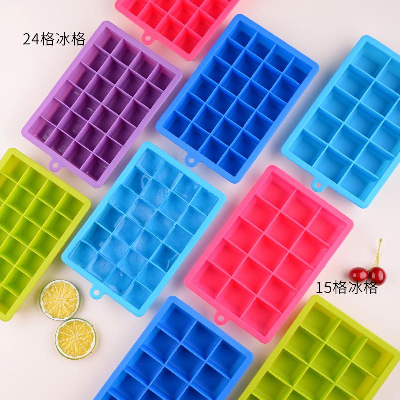 1PC Silicone 24 grids Ice Cube Maker Form For Candy Cake Pudding Chocolate Molds Easy-Release Square Shape Trays