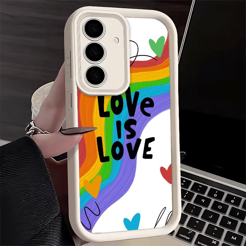 Phone Case for Samsung Galaxy A17 A16 A15 A14 A13 LGBT Rainbow Love Is Love A56 A36 A26 A55 A35 A25 A54 A34 A24 A53 A33 A23 A07