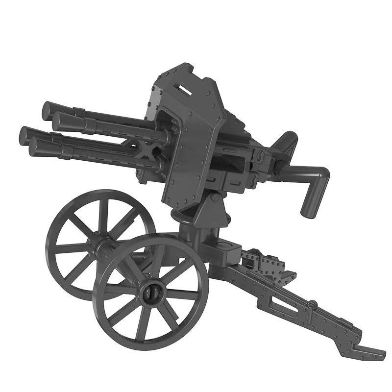 Assembled Building Block Minifigures Accessories Weapon Piece Mountain Cannon Maxine Quadruple Machine Gun Model Howitzer Military Toy