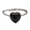 Niche Design S925 Sterling Silver Natural Black Agate Ring Women'S Thread Black Love Open Ring Hot
