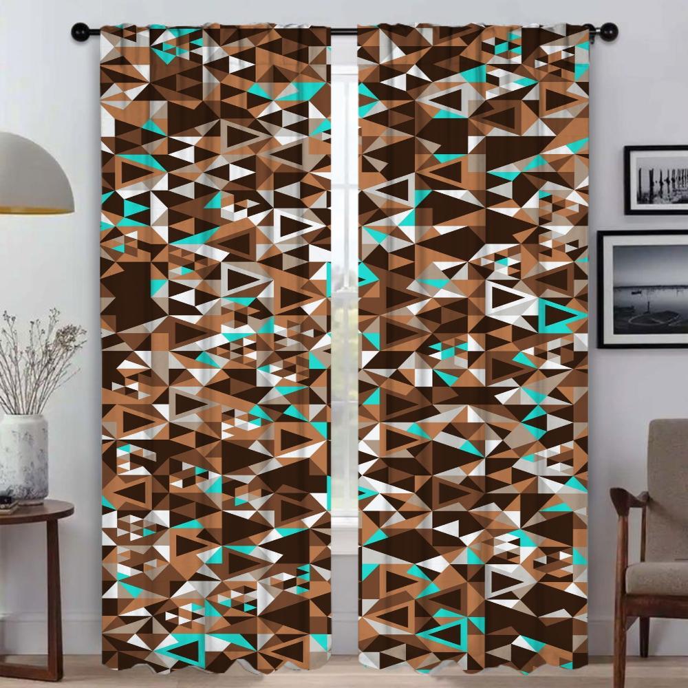 Painted Design Window Curtain for Room 2 Panel Modern Living Room Curtains 2 Pieces Partition Shades Home Interior Curtains
