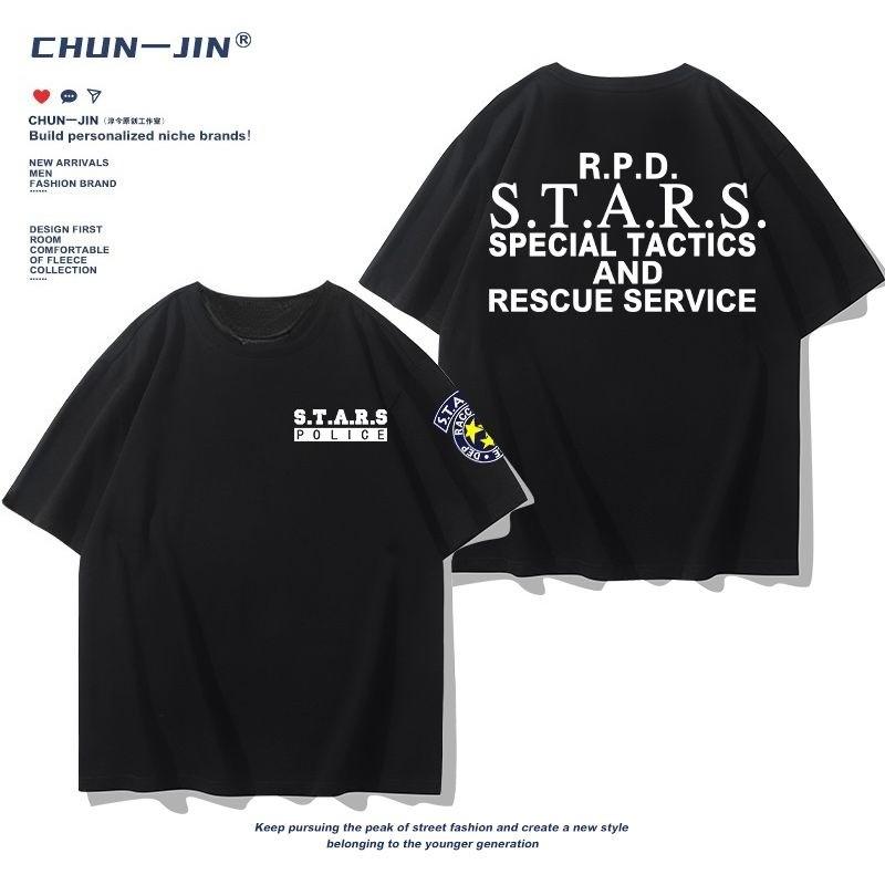 Trend Resident Evil Umbrella Company Squad Shortsleeved Tops Mens and Womens Loose Trend Tshirt Summer Cotton Halfsleeves