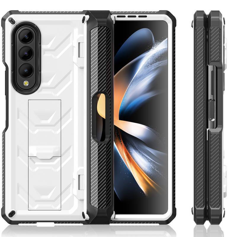 Armorer Rugged Phone Case for Samsung Galaxy Z Fold 4 3 Fold3 Case Hinge Shockproof Pen Holder Stand Cover