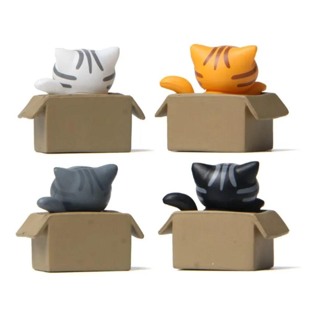 Micro Landscape Garden Kitten Statue Plastic Toy Miniature Figurines Mini Cat Ornament  Home Decor