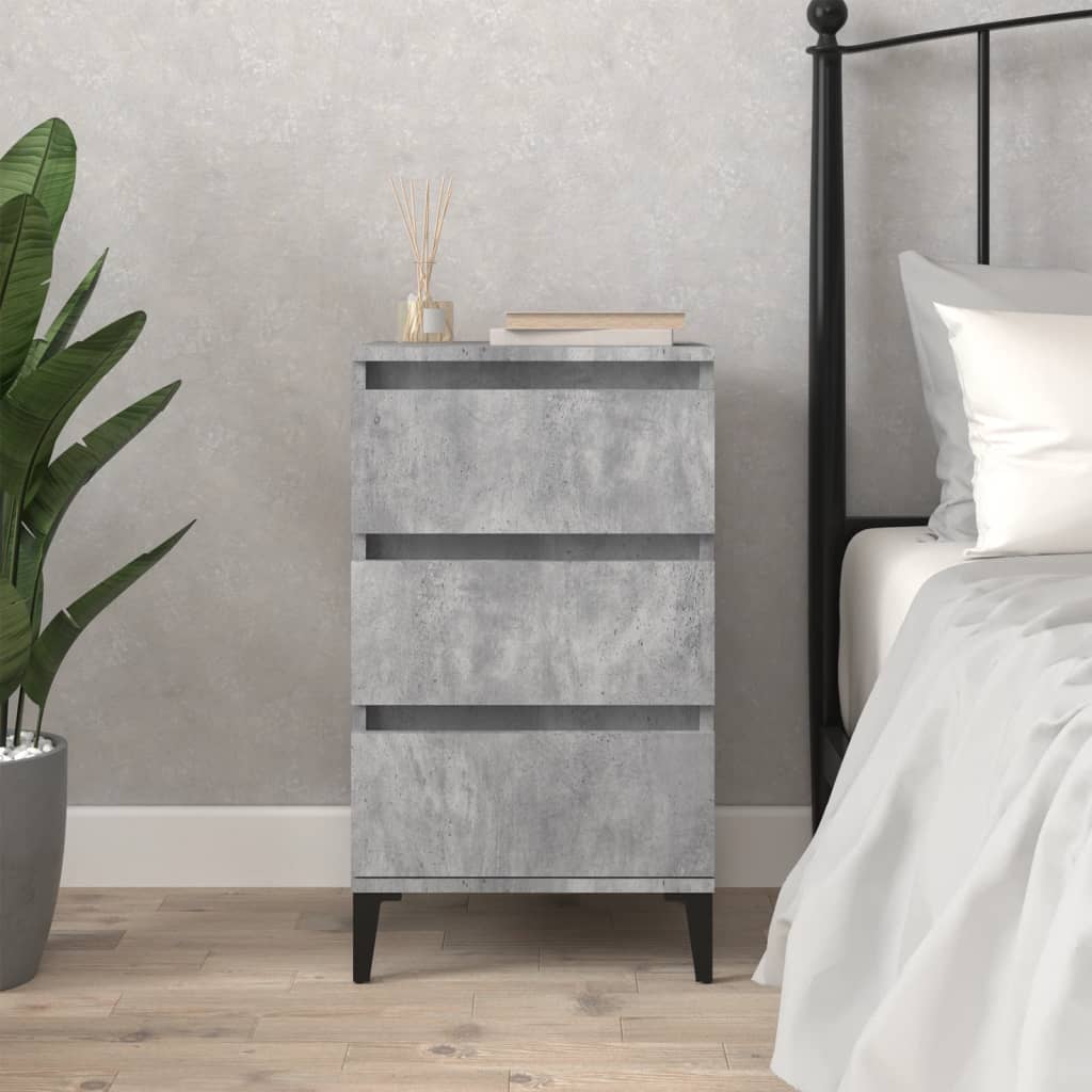 Nightstand Concrete Grey 40 x 35 x 70 cm Engineered Wood
