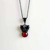 Black Butterfly Ruby Necklace - Gothic Symbolic Jewelry