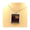 Stones and Minerals. Raw Ruby Necklace. Square Model. Color Silver.