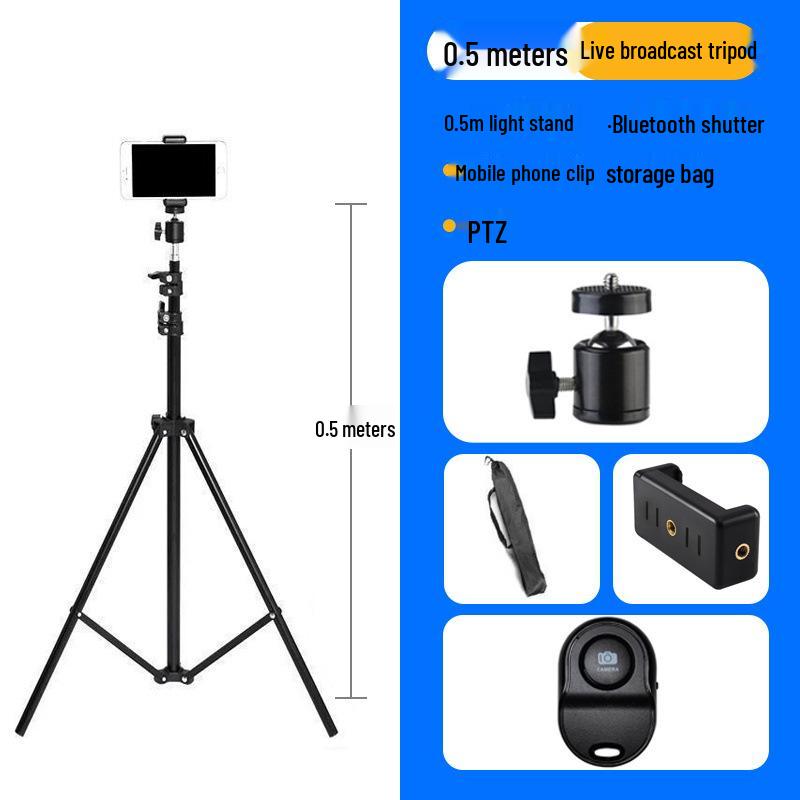 Photography Light Stand & Mobile Phone Tripod – 2.1m Adjustable Floor & Desktop Bracket for Live Streaming