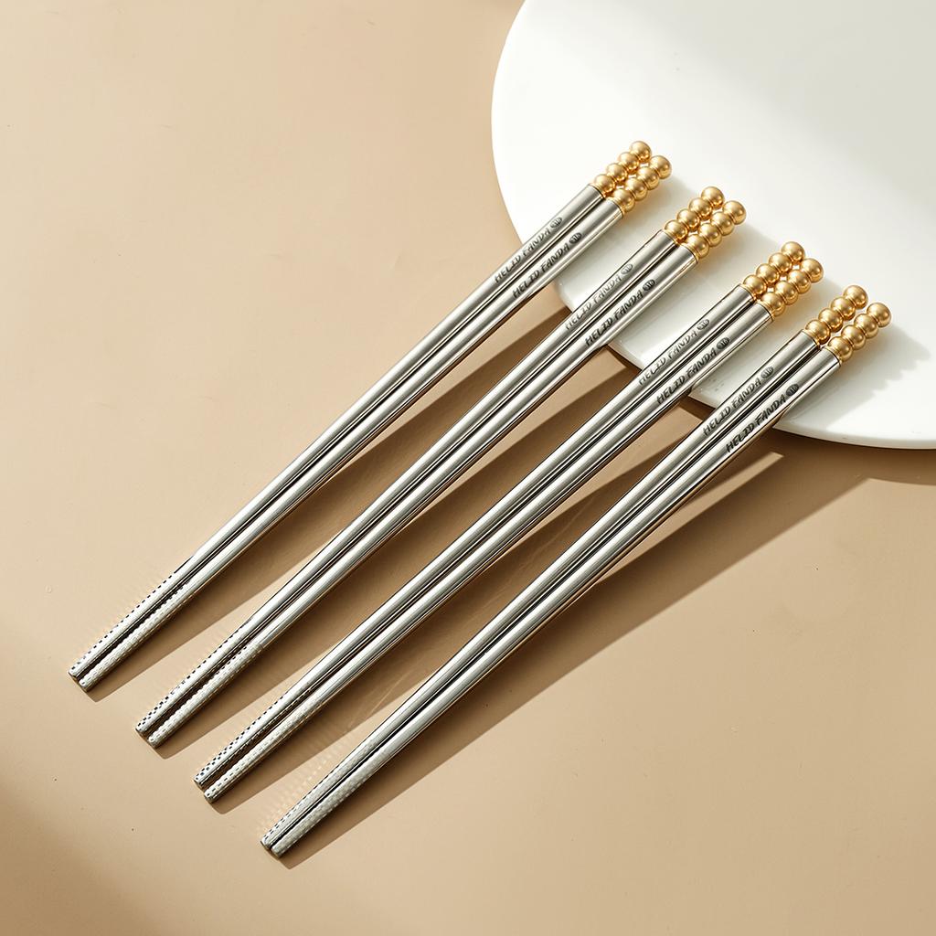 1/5/10 Par Przenośne Pałeczki ze Stali Nierdzewnej 316 Żaroodporne Chińskie Pałeczki Wielokrotnego Użytku Antypoślizgowe Pałeczki do Sushi