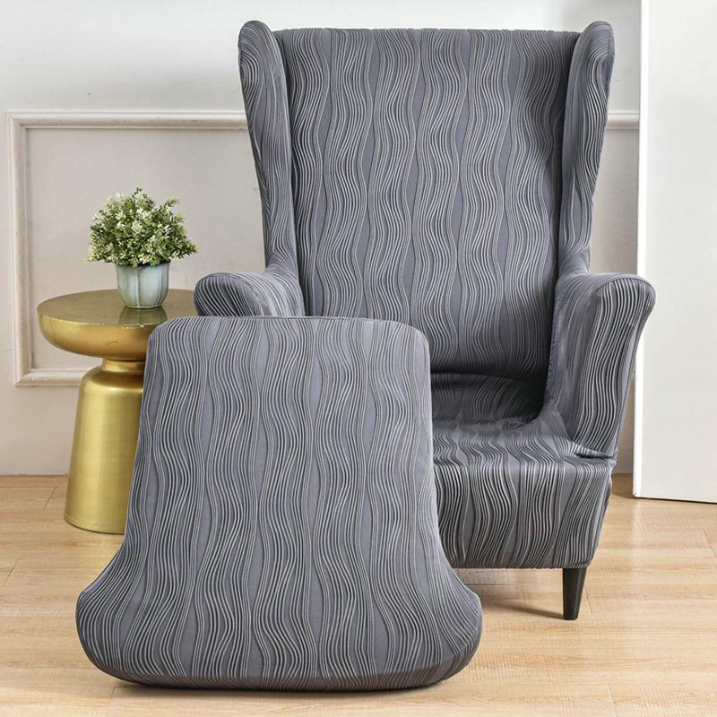 

Twill Thicken Wing Chair Slipcovers 2 Pieces/set Stretch Wingback Chair Covers Sofa Armchair Slipcovers Furniture Protector Universal