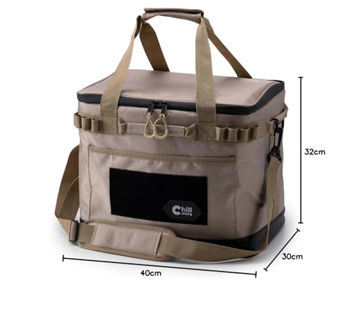 ChillCamping Cooler Box, Soft Cooler, Insulated Bag, Cooler Bag for Outdoor Camping (Khaki, Large Size)