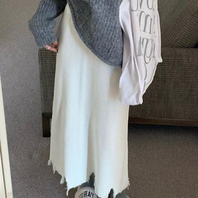 Demi-jupe trapèze pour femme, Version coréenne, douce et polyvalente, taille haute, Slim, droite, mi-longue, automne et hiver