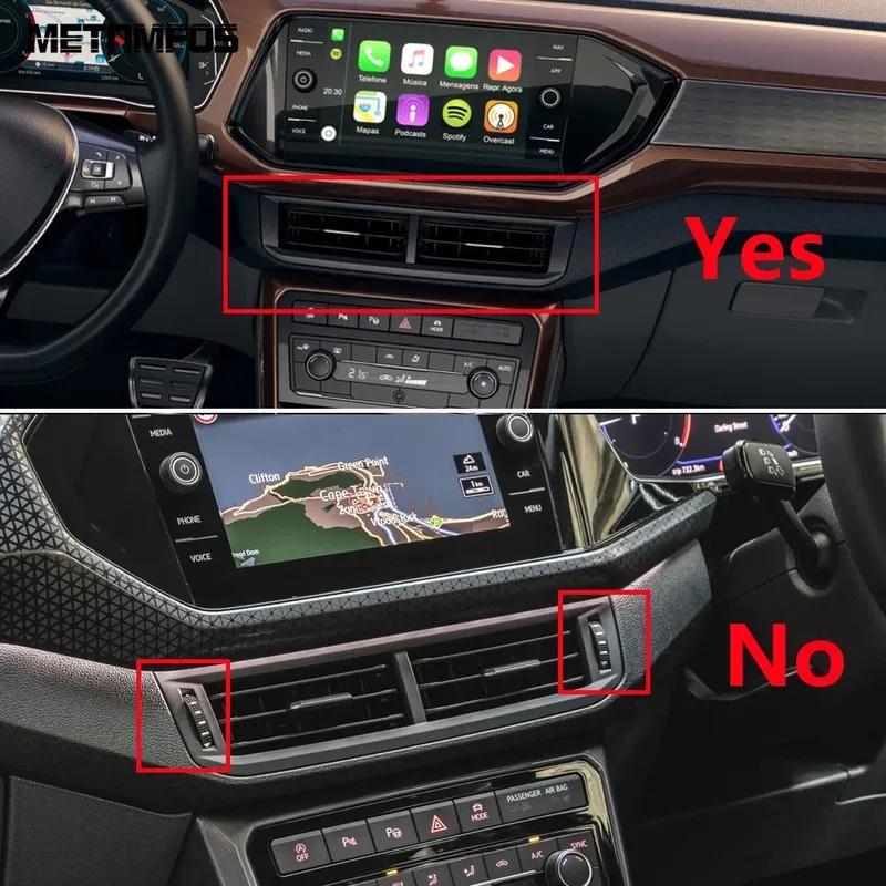 For Volkswagen VW T-cross Tcross -  Carbon Fiber Center Console Air Condition AC Vent Outlet Cover Trim Accessories