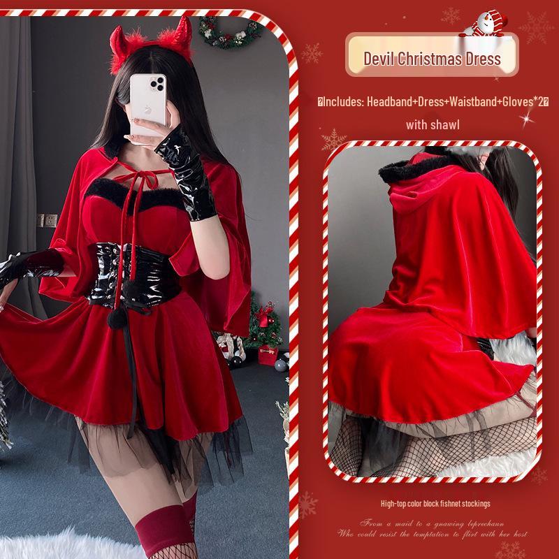 Xianyi Lingerie: Christmas Devil Uniform Set for Role Play & Halloween