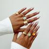 IF ME 7pcs/set Vintage Acrylic Rings For Women Men Girls Punk Gold Color Irregular Geometric Open Knuckle Joint Ring Jewelry