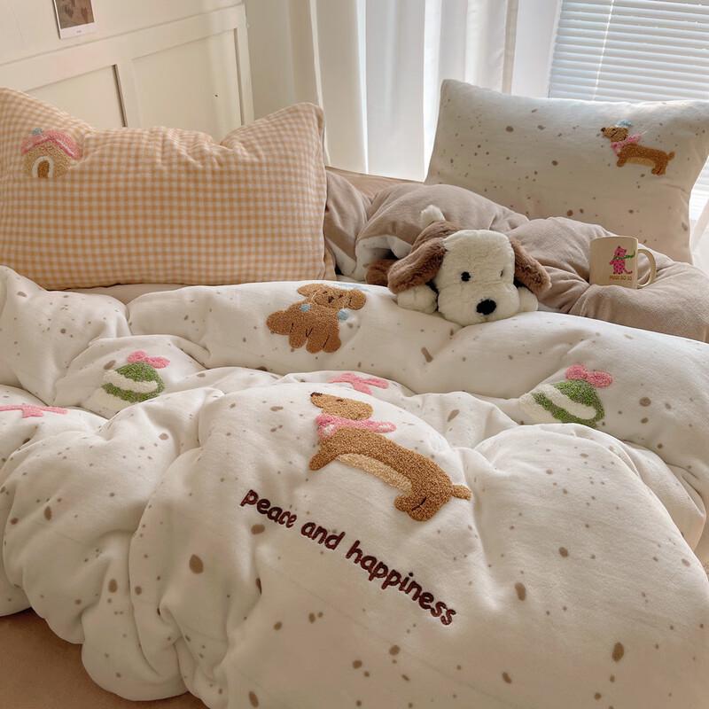 

Lilang Cartoon Milk Velvet Warm Bedding Set
