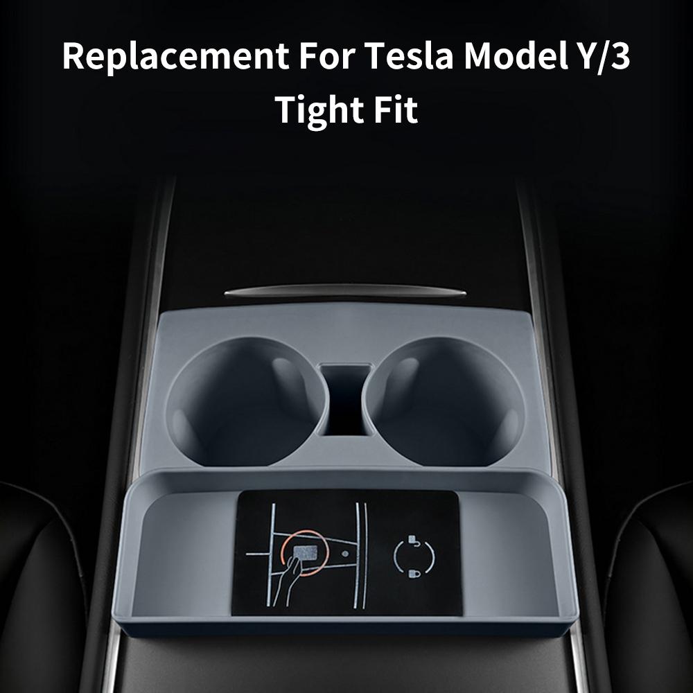 Cup Holder Insert Replacement for Tesla Model 3Y, Silicone Car Cup Holder Replacement Accessories