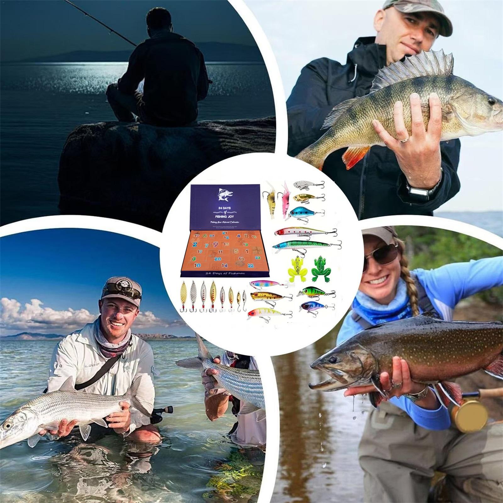 

Счастливого Рождества Набор для рыбалки из 24 предметов Рождественская подарочная коробка One Size