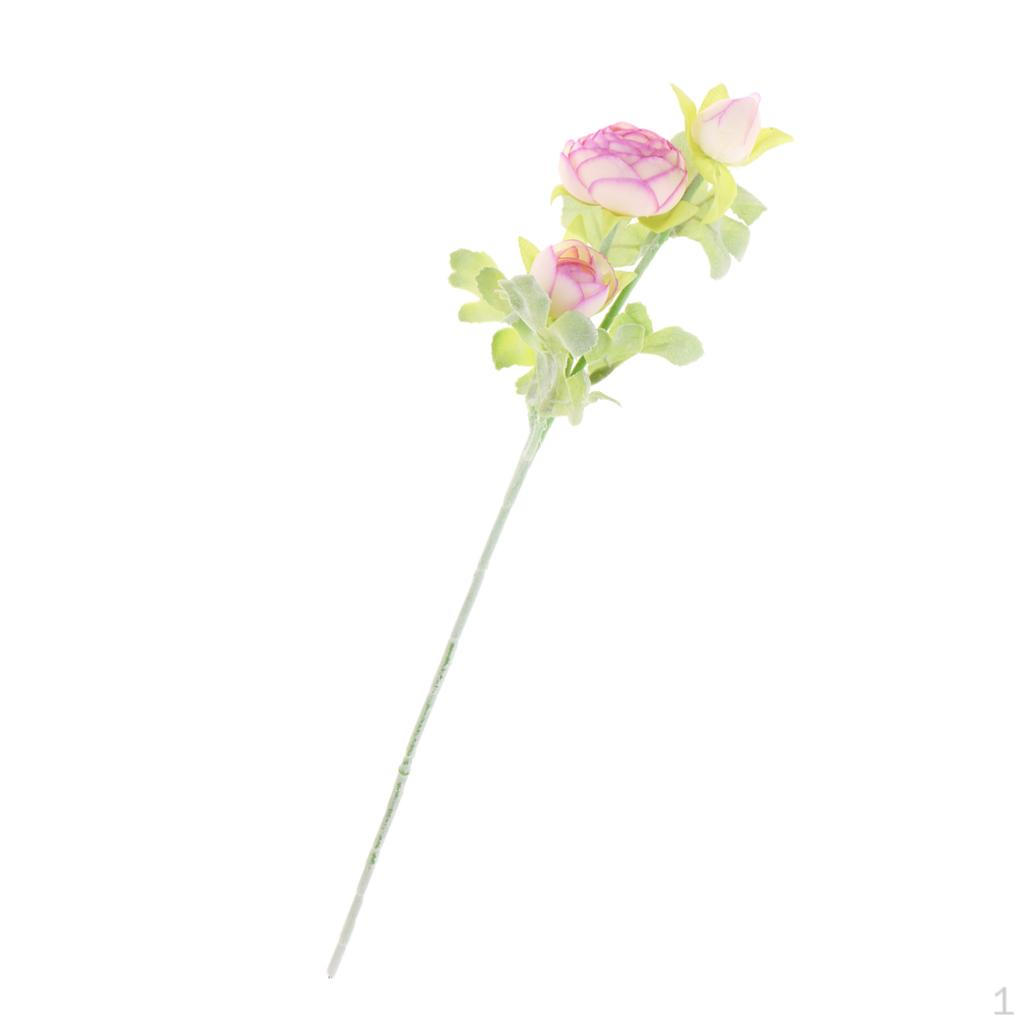 

Plastic Flower Branch with 3 Buds for Wedding Home Decor фиолетовый