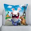 Pillow Hugs R-raving Rabbids Pillowcase  Short Plush Duplex Printing Ornamental Pillows for Living Room Chair Cushion Cover