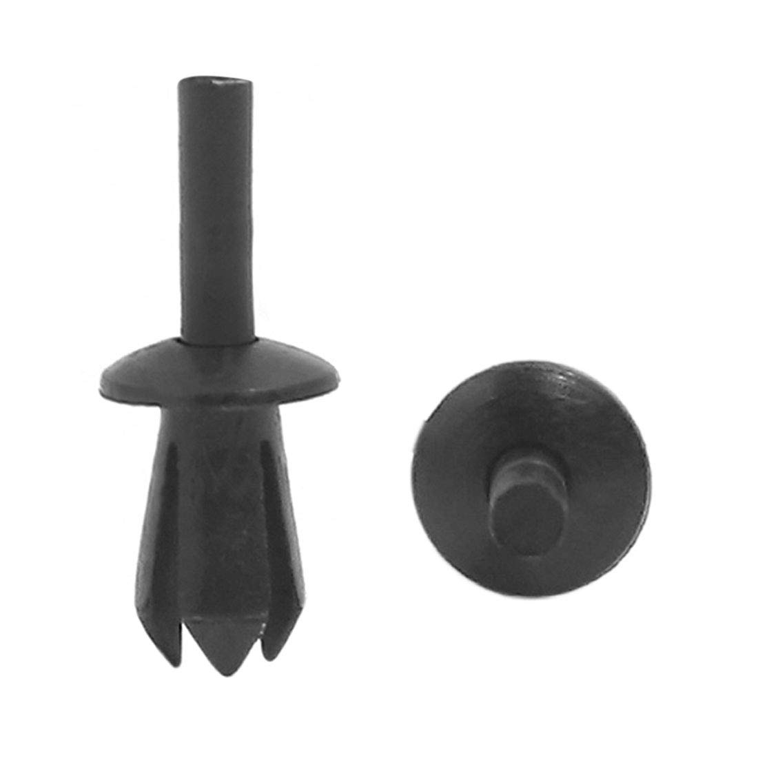 

uxcell Clips, Rivets, Fasteners, Nylon, Plastic, Black, 0.2 inch (5 mm) Hole Size, 10 Pieces чёрный
