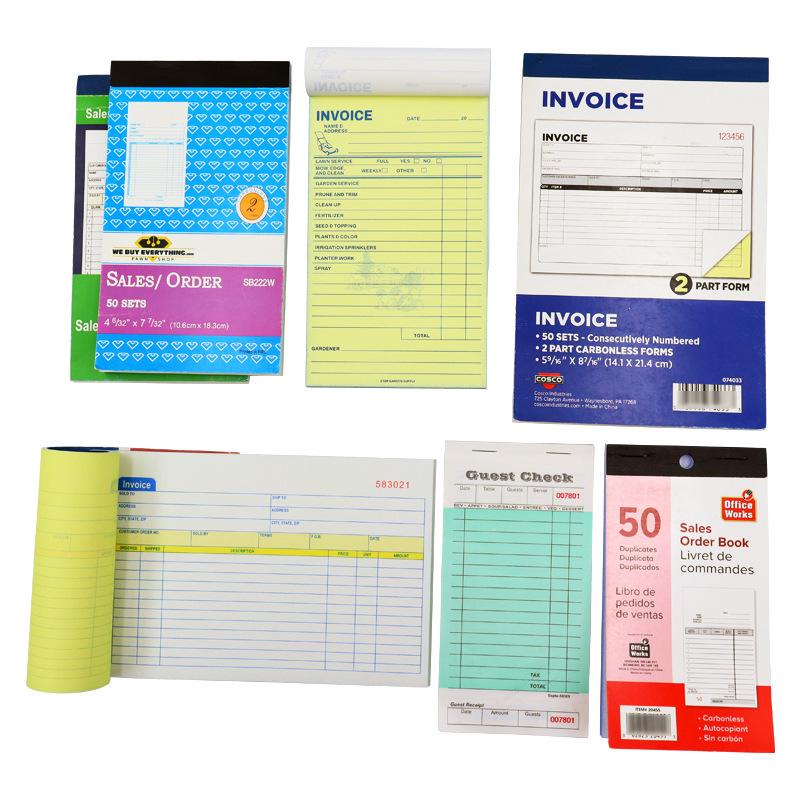 Customizable Foreign Trade Invoice: English Versions in Two, Three, and Four Parts for Menu, Delivery, and Sales Slips.