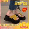 Niche Design Thick-soled Cover Toe Cool Slippers Women's Outer Wear 2025 Summer New Small Height-increasing Muffin Sandals