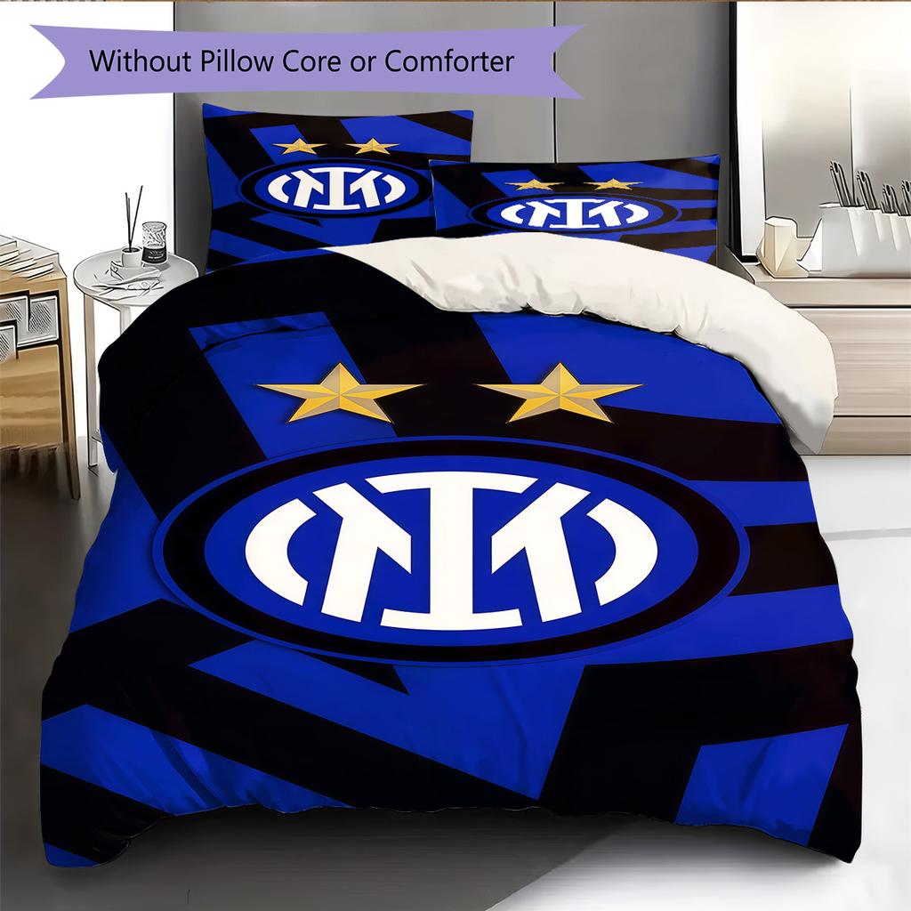 Inter logo  Pattern Bedding Quilt Set Quilt Cover Pillowcase Home Decoration Birthday Gift (1 * duvet cover + 2 * pillowcase, without core)