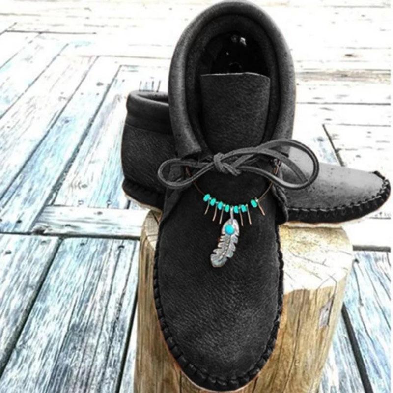 

Римская женская обувь Осень Зима Плоская обувь Ботильоны Повседневные Ботинки на шнуровке Женские ботинки Металлическая отделка Обувь Женская 2025 WSH4302 35 чёрный