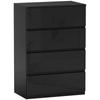Chest of Drawers with 4 Drawers Modern Style Dresser for Bedroom Entrance Living Room 55x34x80 cm Black