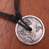 Viking Style Compass Necklace With Odin Rune Pendant For Men
