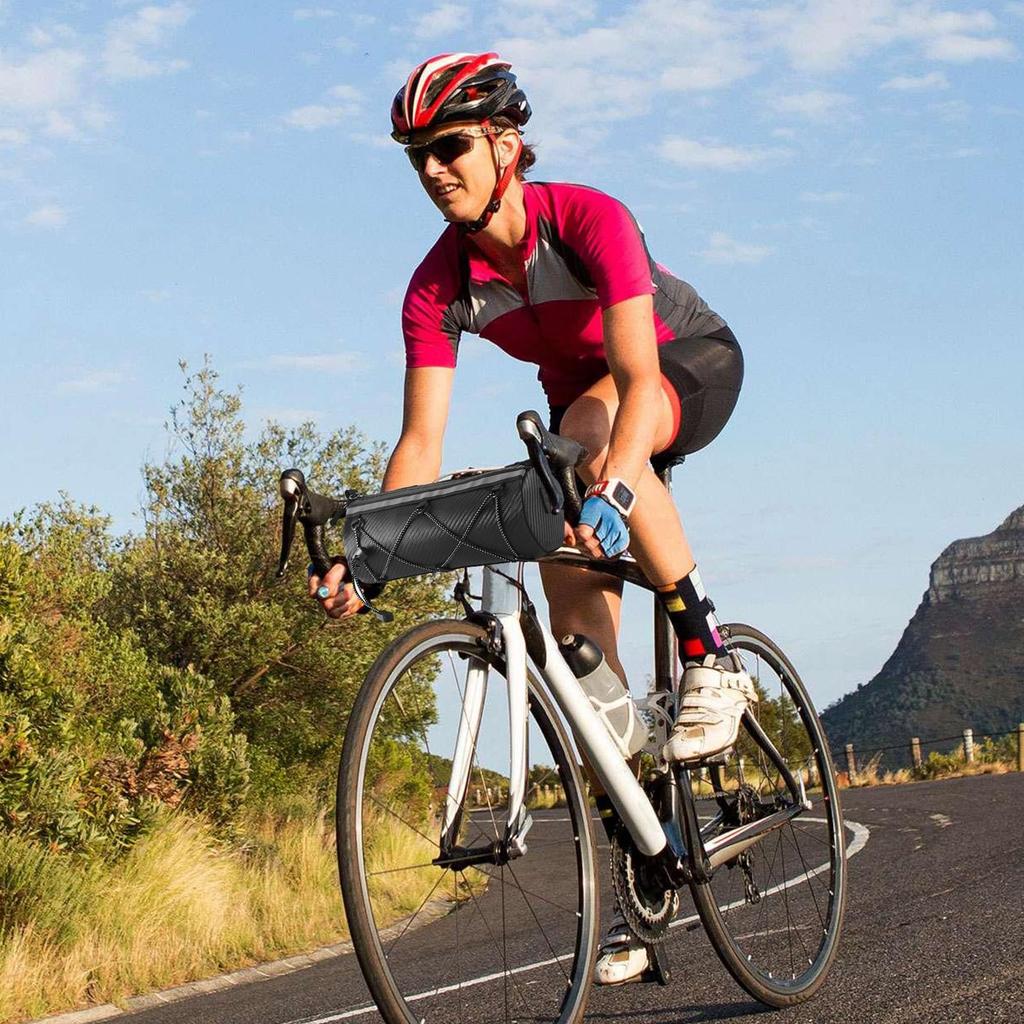 Bicycle Handlebar Bag-3L Waterproof Front Basket with Phone Mount Holder | Reflective Strap System,