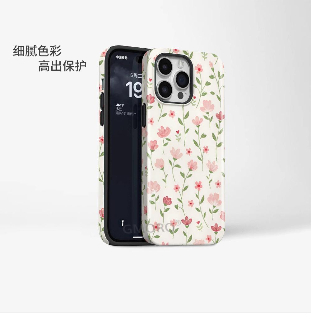 Gentle and fresh floral magnetic mobile phone case for foreign trade Apple 17promax heat transfer film 16 protective case