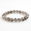 Black Smoky Rutilated Quartz Bracelet Tourmaline in 9mm 16cm Wrist Limited Natural Power Prayer Good Luck Feng Shui [Eigado] (Black Quartz) Stone,